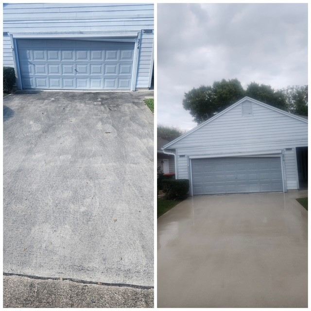 Concrete driveway pressure washing in Vero Beach, FL