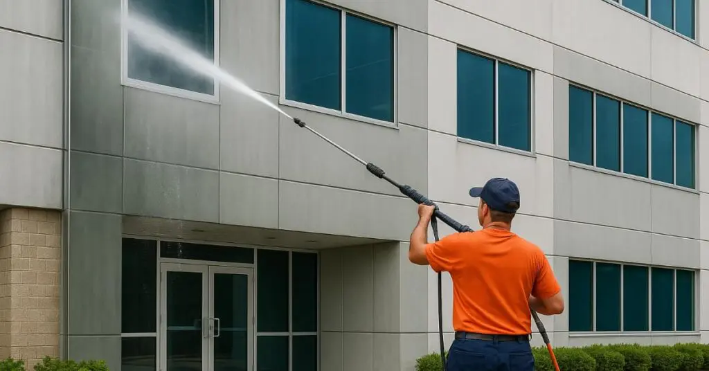 Commercial office building pressure washing in Vero Beach, FL