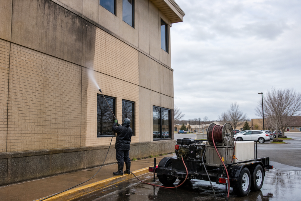 Commercial office building pressure washing in Vero Beach, FL